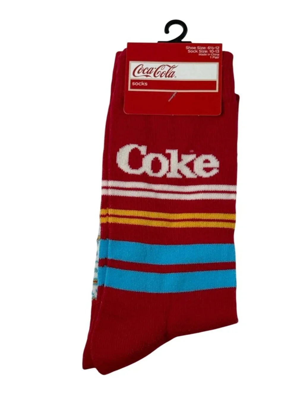 Coca-Cola Red Logo Crew Socks Novelty One Size